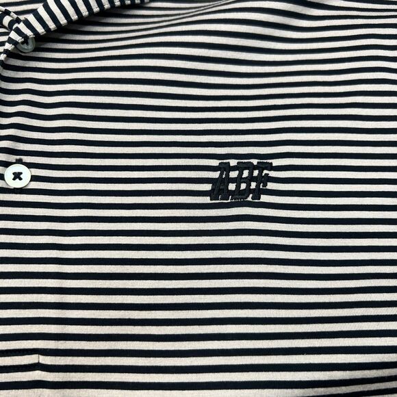 Vintage Fairway & Greene Polo Shirt Mens XL Black Beige Stripe Mercerized Cotton - Picture 4 of 9